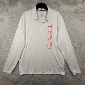 Elevate Long‎ Sleeve Polo Shirt Mens Large White Special Olympics Inclusion